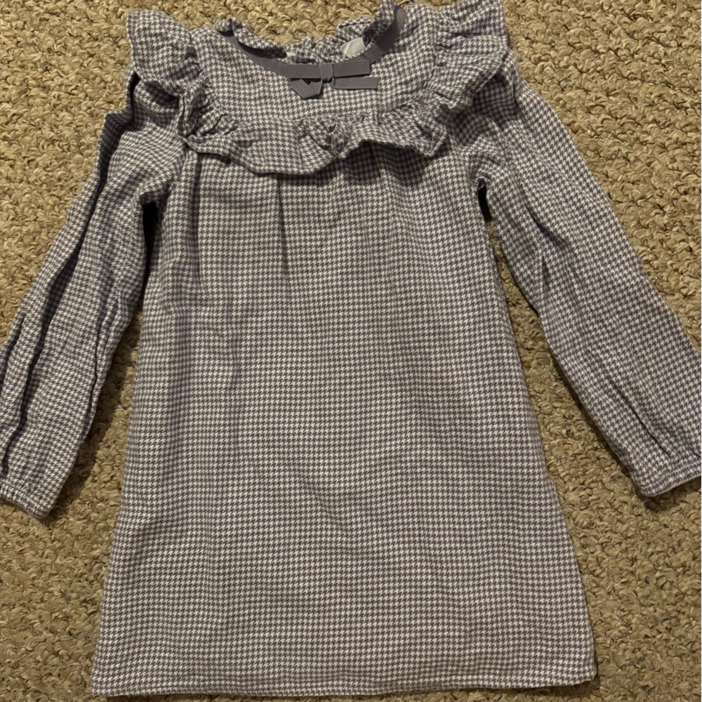 Janie and Jack Purple Houndstooth Dress